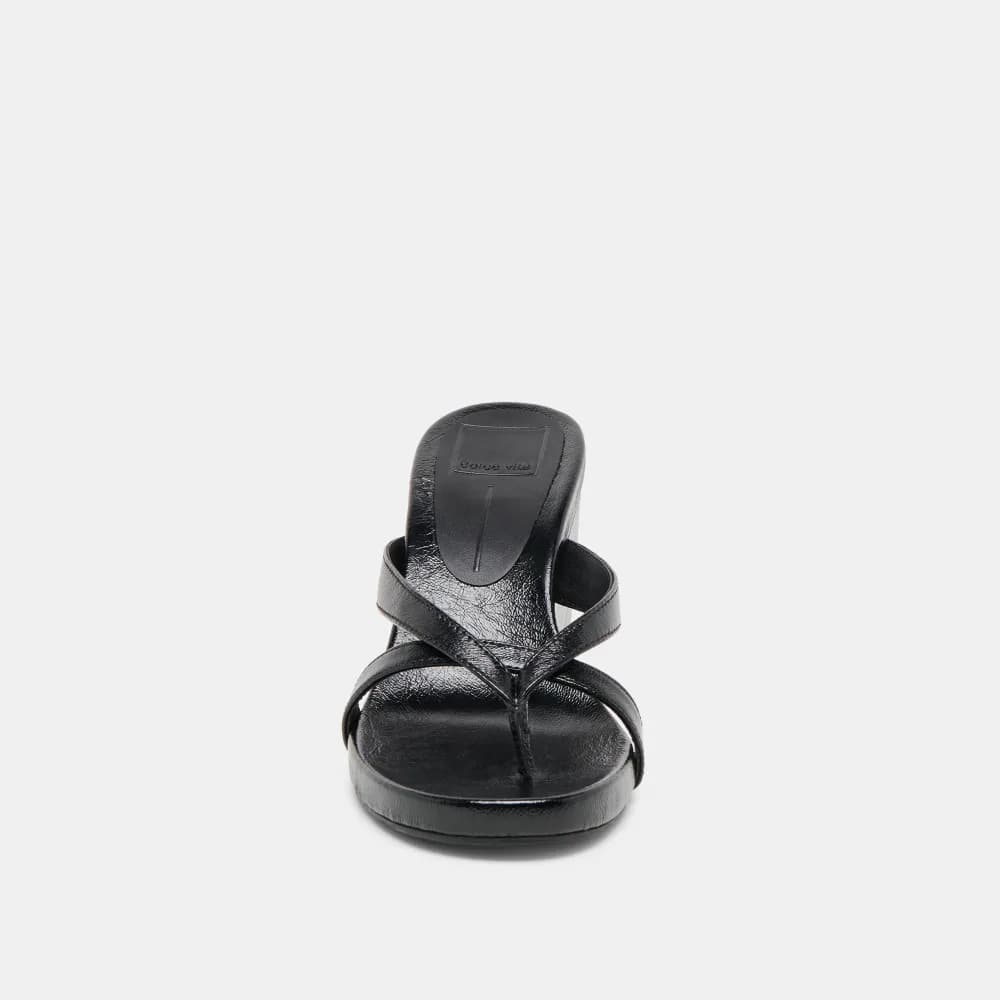 HELAN WEDGES BLACK LEATHER