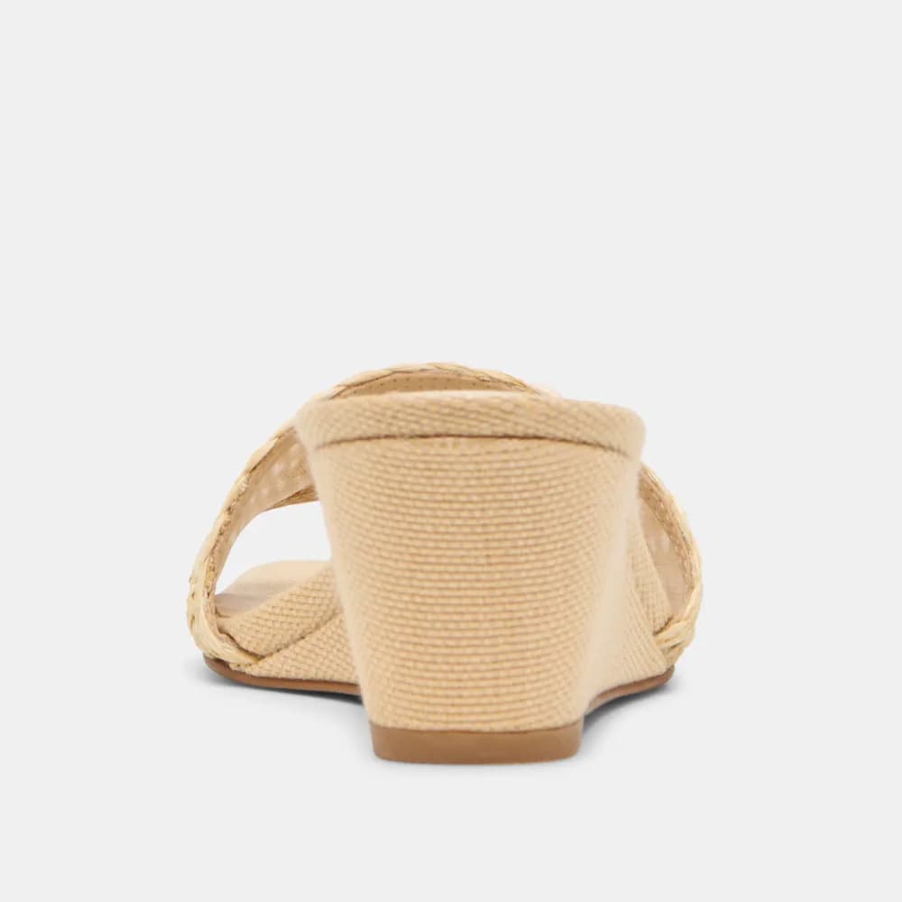 QAILY WIDE WEDGES LT NATURAL RAFFIA