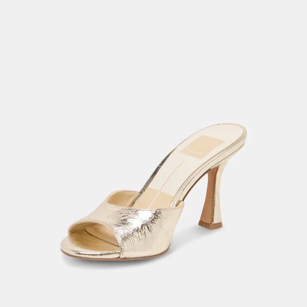 ROSHA HEELS PLATINUM DISTRESSED LEATHER