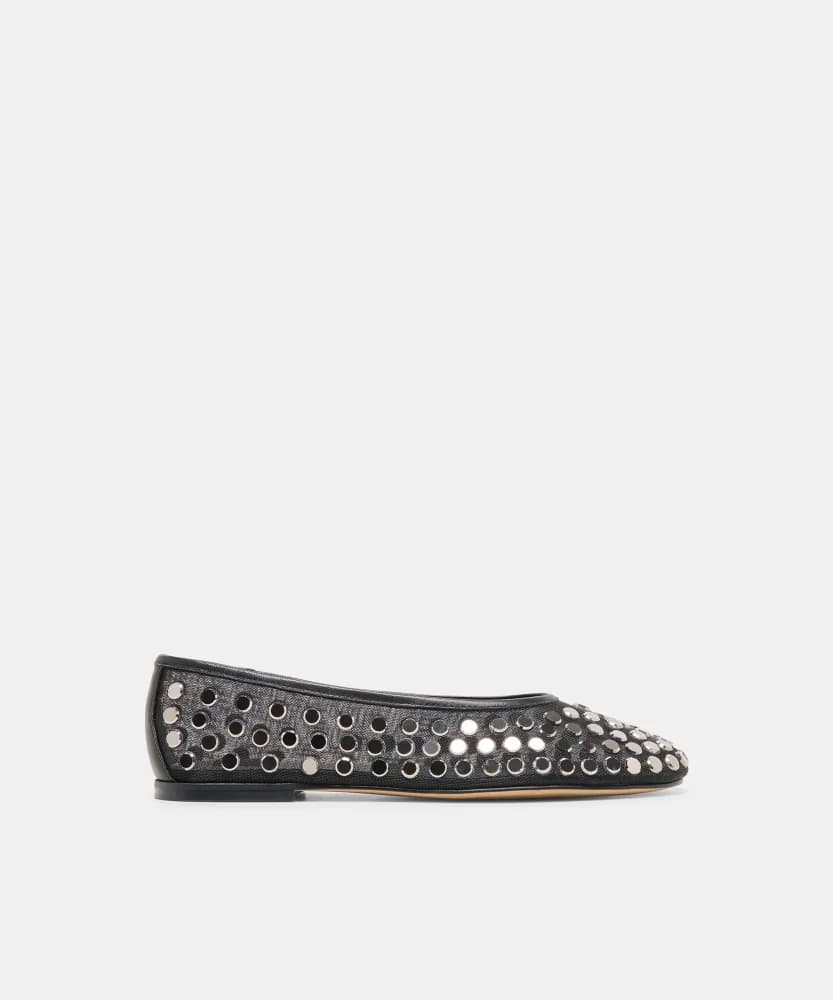 CALIA STUD BALLET FLATS ONYX MESH