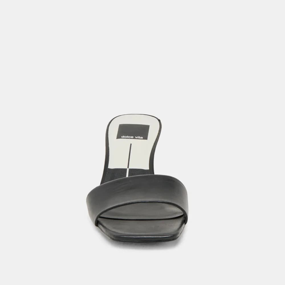 REXA WIDE HEELS BLACK LEATHER