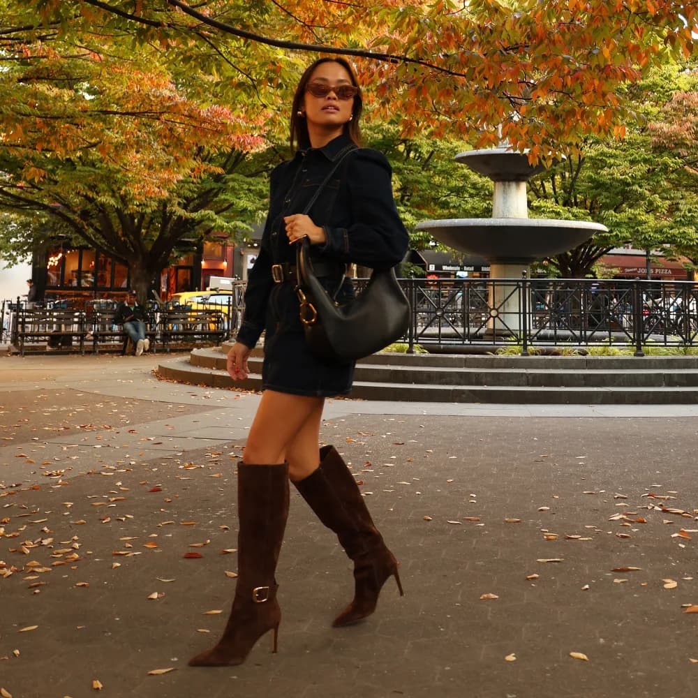 KINZY BOOTS DK BROWN SUEDE