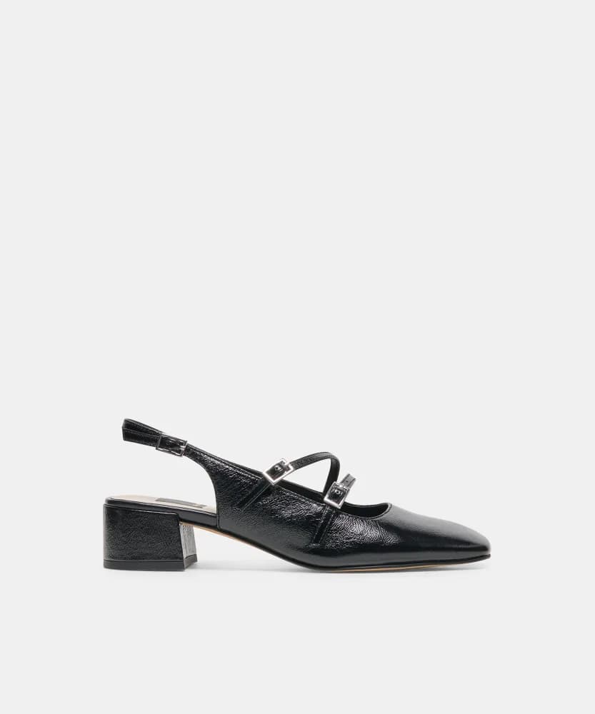 DRIAH HEELS BLACK LEATHER