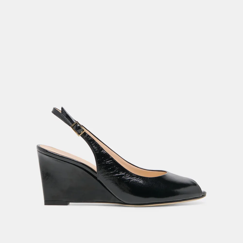 KOLA WEDGES NOIR LEATHER
