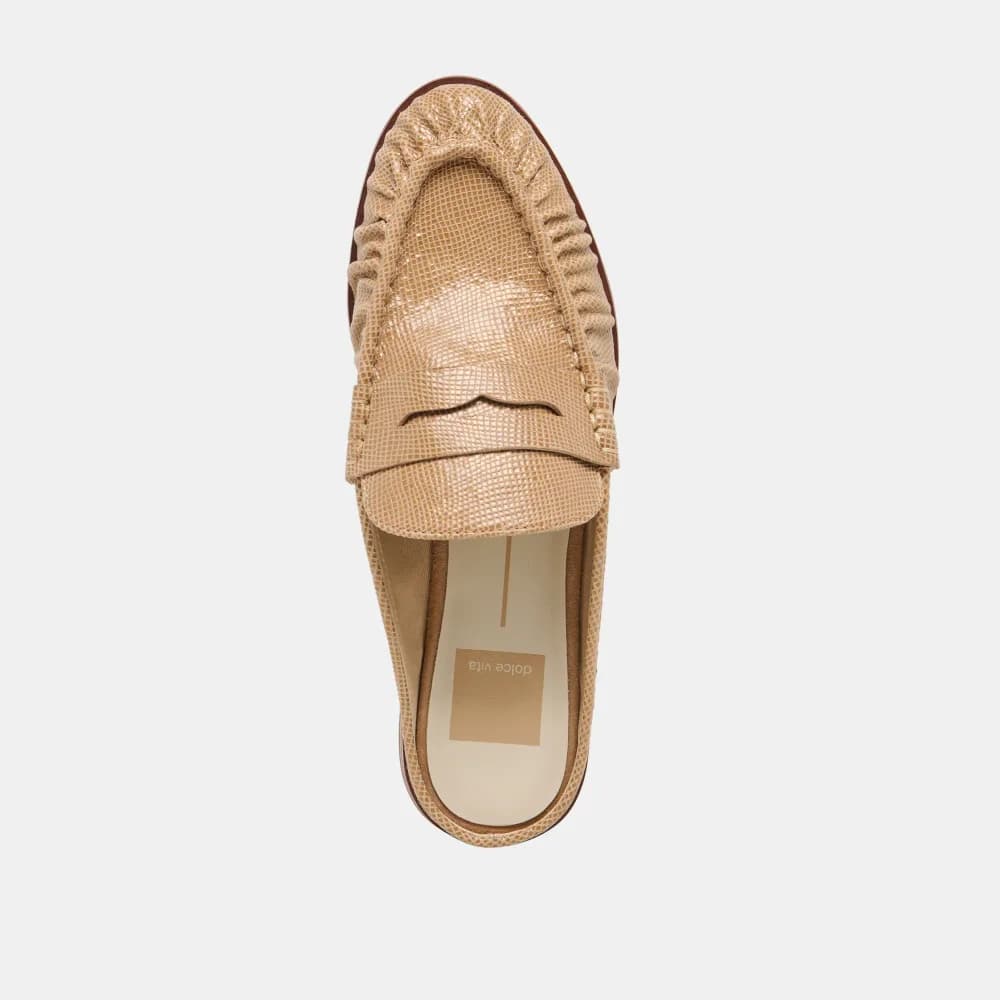 BETZY LOAFERS LATTE EMBOSSED SUEDE
