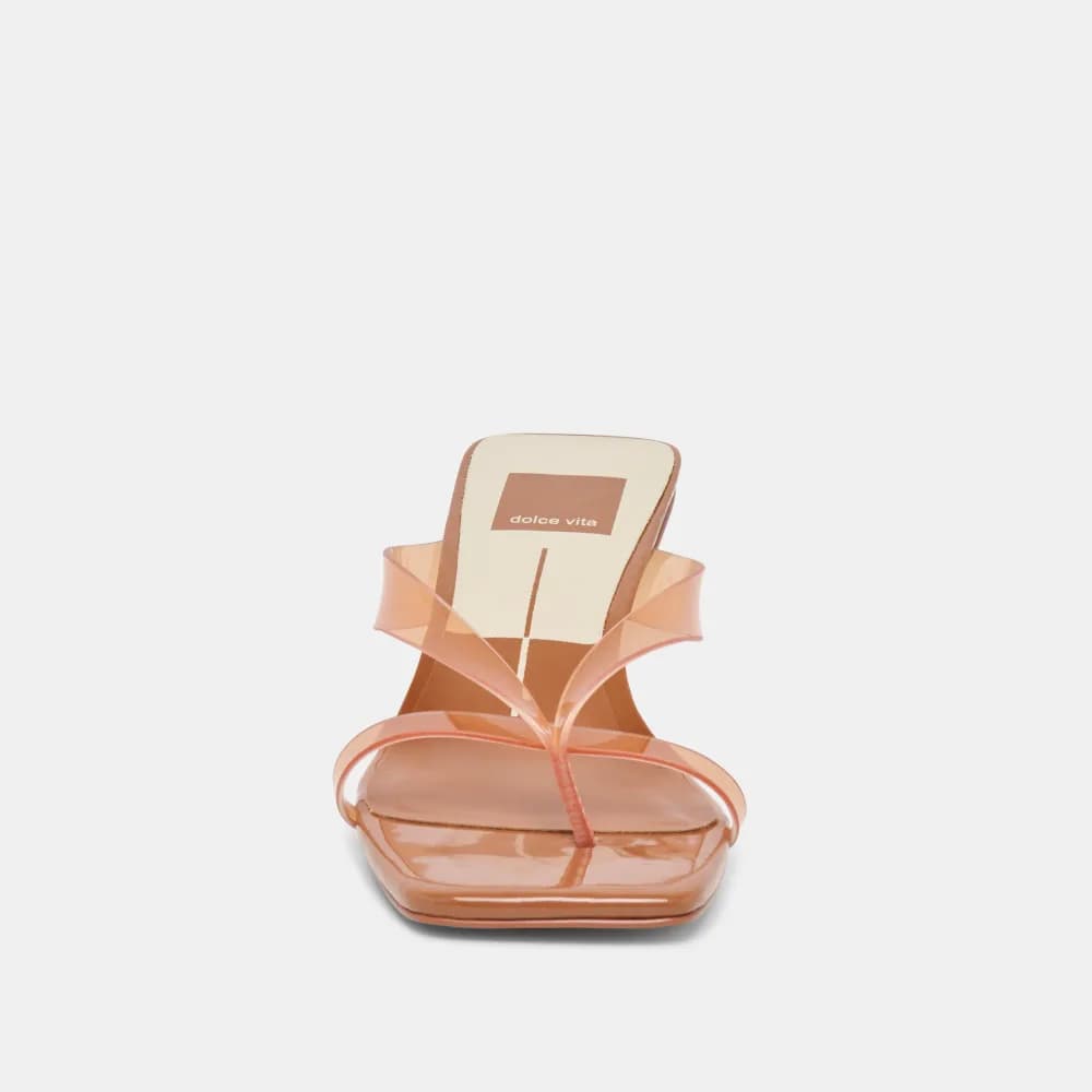 BREVEL VINYL WIDE HEELS WHISKEY JELLY