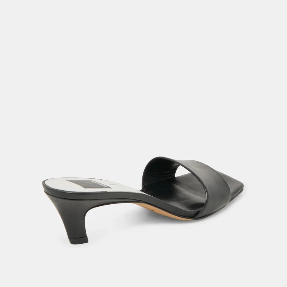 REXA WIDE HEELS BLACK LEATHER