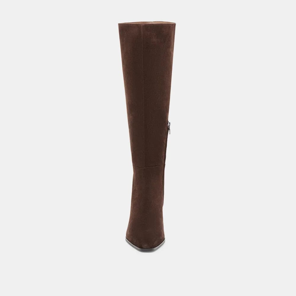 EMMI NARROW CALF BOOTS DK BROWN SUEDE