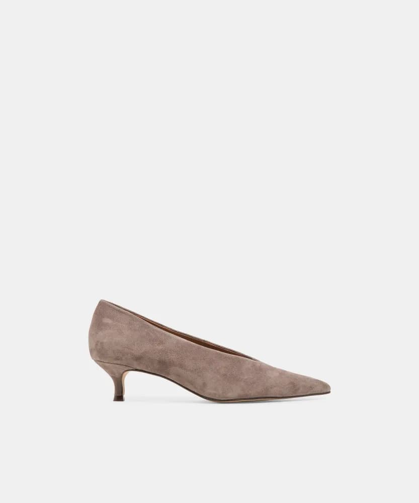 ALWYN HEELS DOVE SUEDE