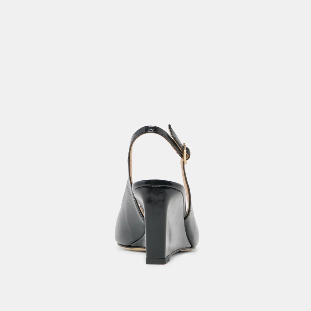 KOLA WEDGES NOIR LEATHER
