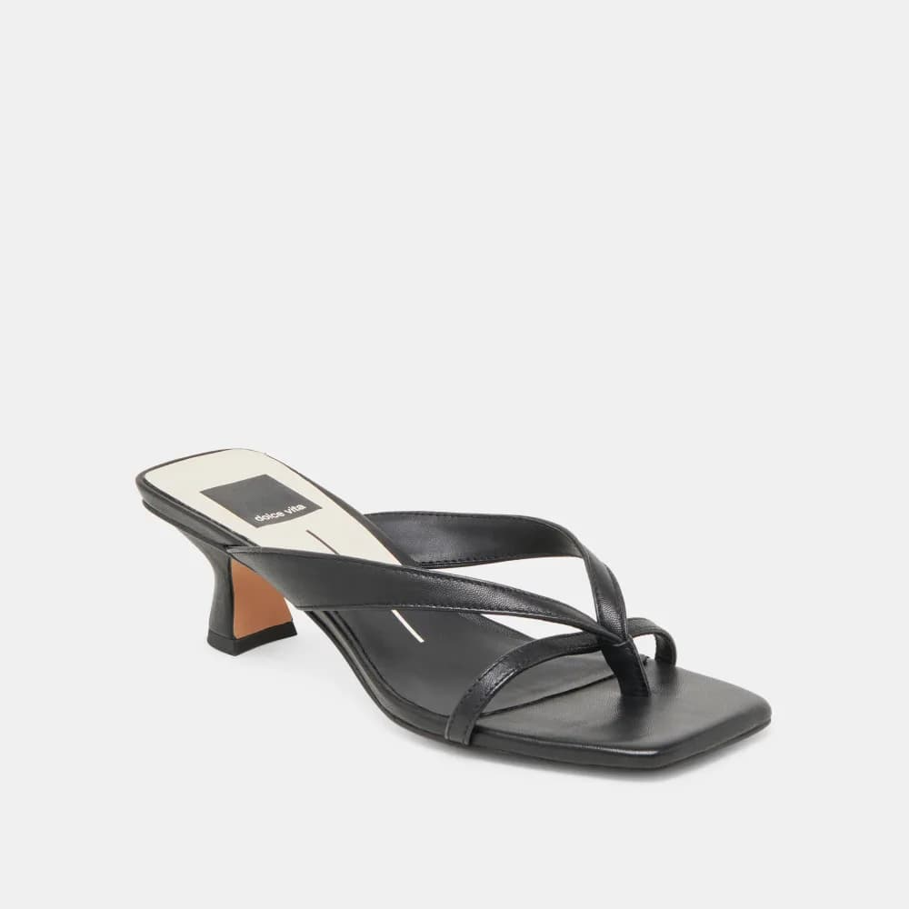 BREVEL WIDE HEELS ONYX LEATHER