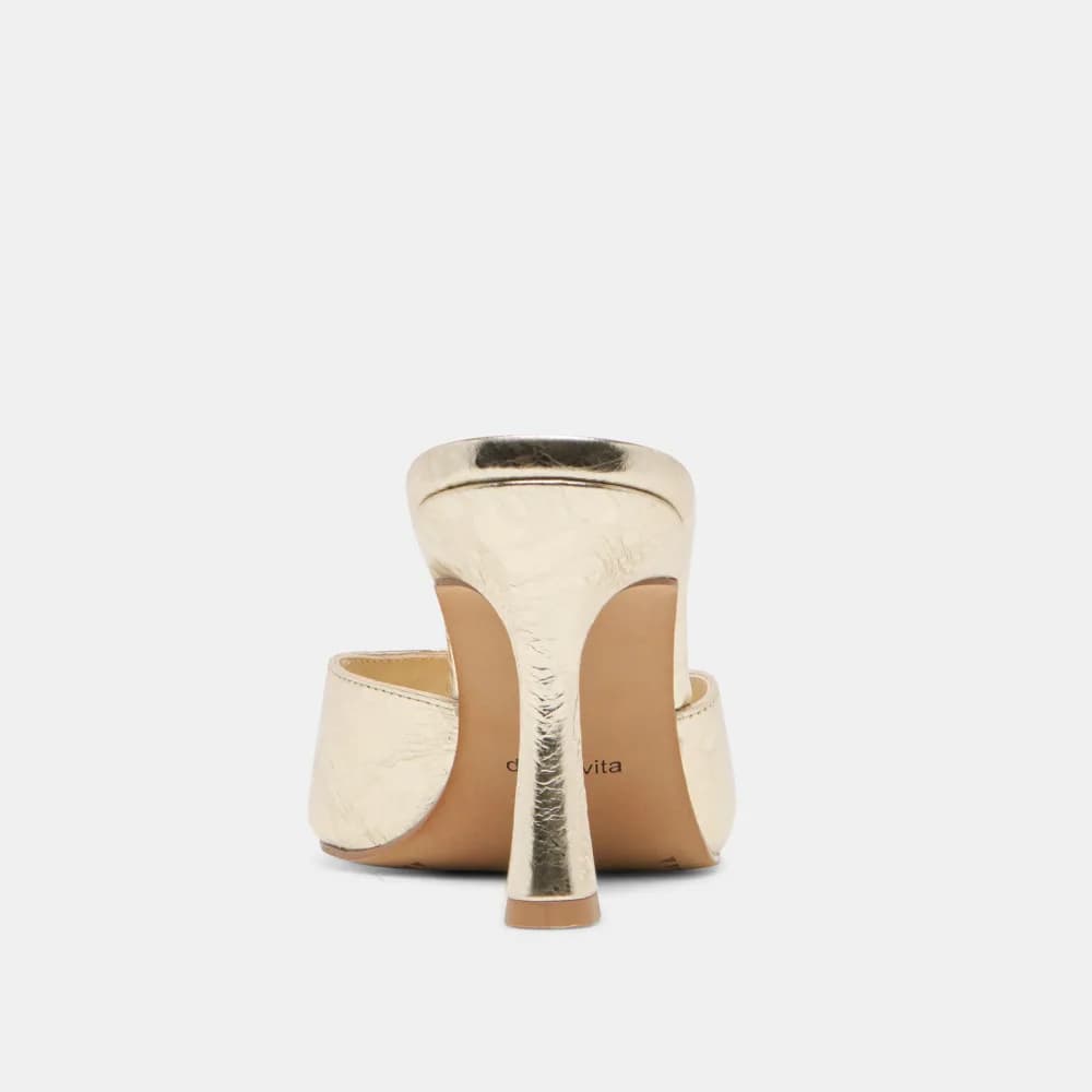 ROSHA HEELS PLATINUM DISTRESSED LEATHER