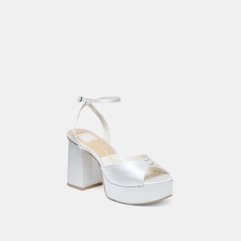 BRYLA HEELS WHITE SATIN