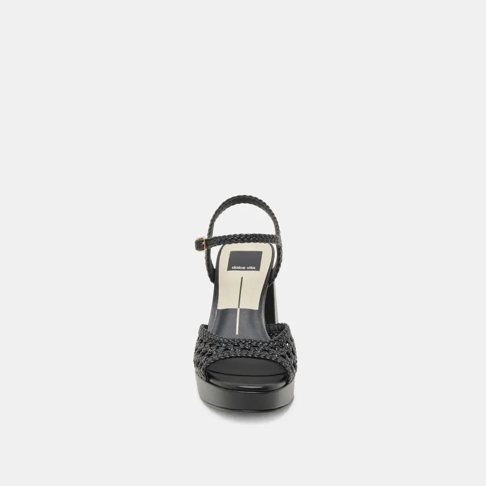 PEYTEN HEELS BLACK WOVEN STELLA
