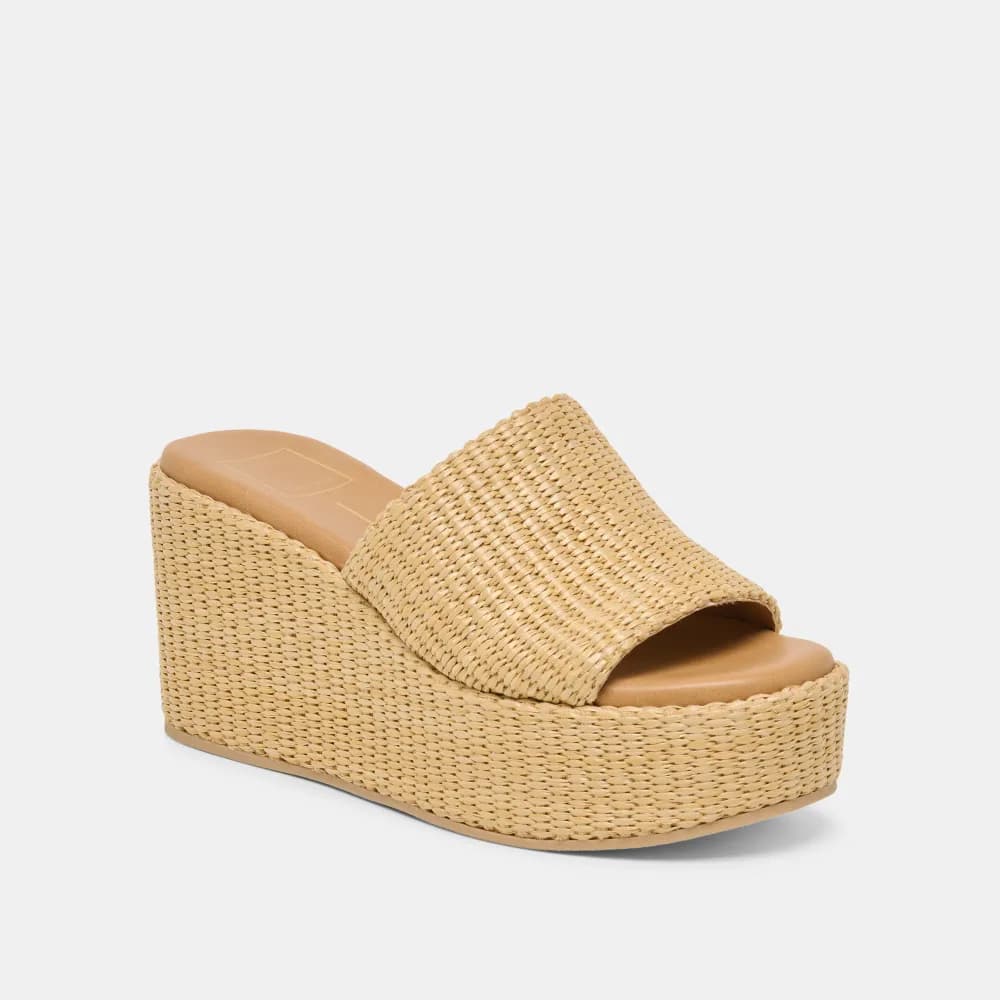 JOCLYN WEDGES LT NATURAL RAFFIA