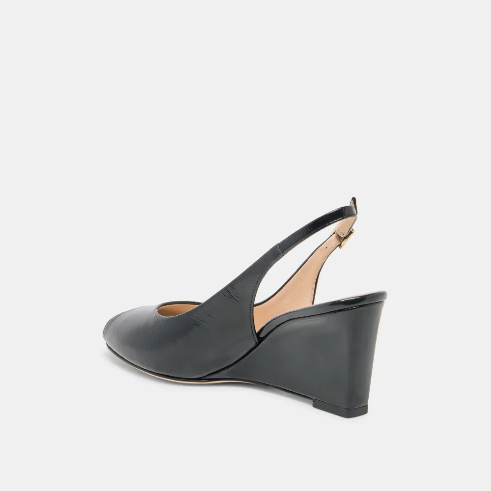 KOLA WEDGES NOIR LEATHER