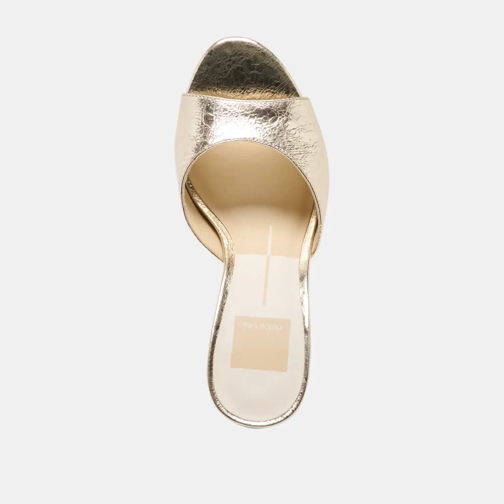 ROSHA HEELS PLATINUM DISTRESSED LEATHER