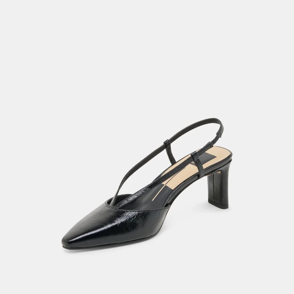 GINAY HEELS BLACK LEATHER