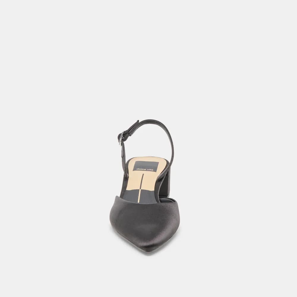 CAREL HEELS ONYX SATIN