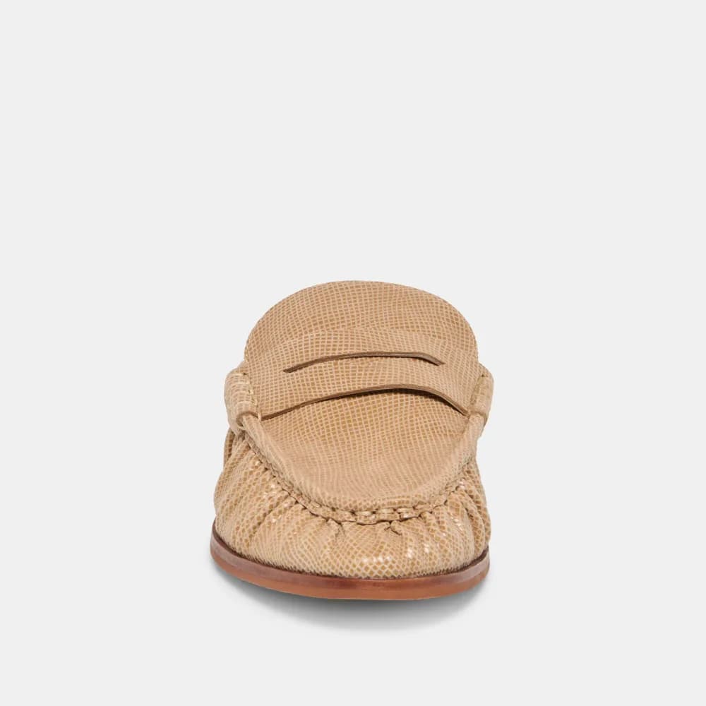BETZY LOAFERS LATTE EMBOSSED SUEDE