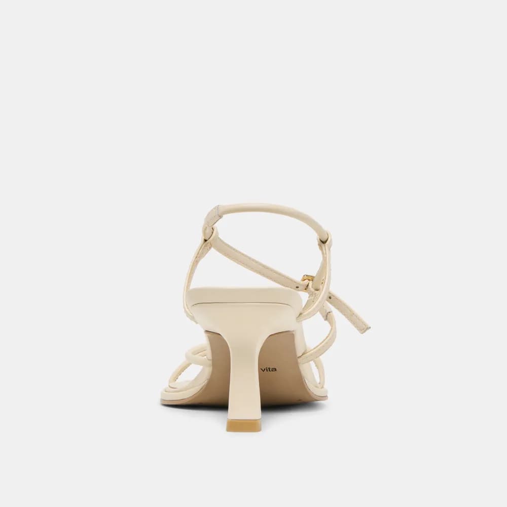 MYLEE WIDE HEELS CREME LEATHER