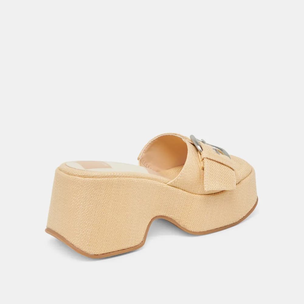 GISEL HEELS LT NATURAL WOVEN RAFFIA