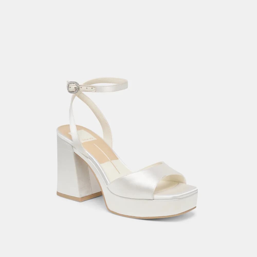 FELICA HEELS WHITE SATIN