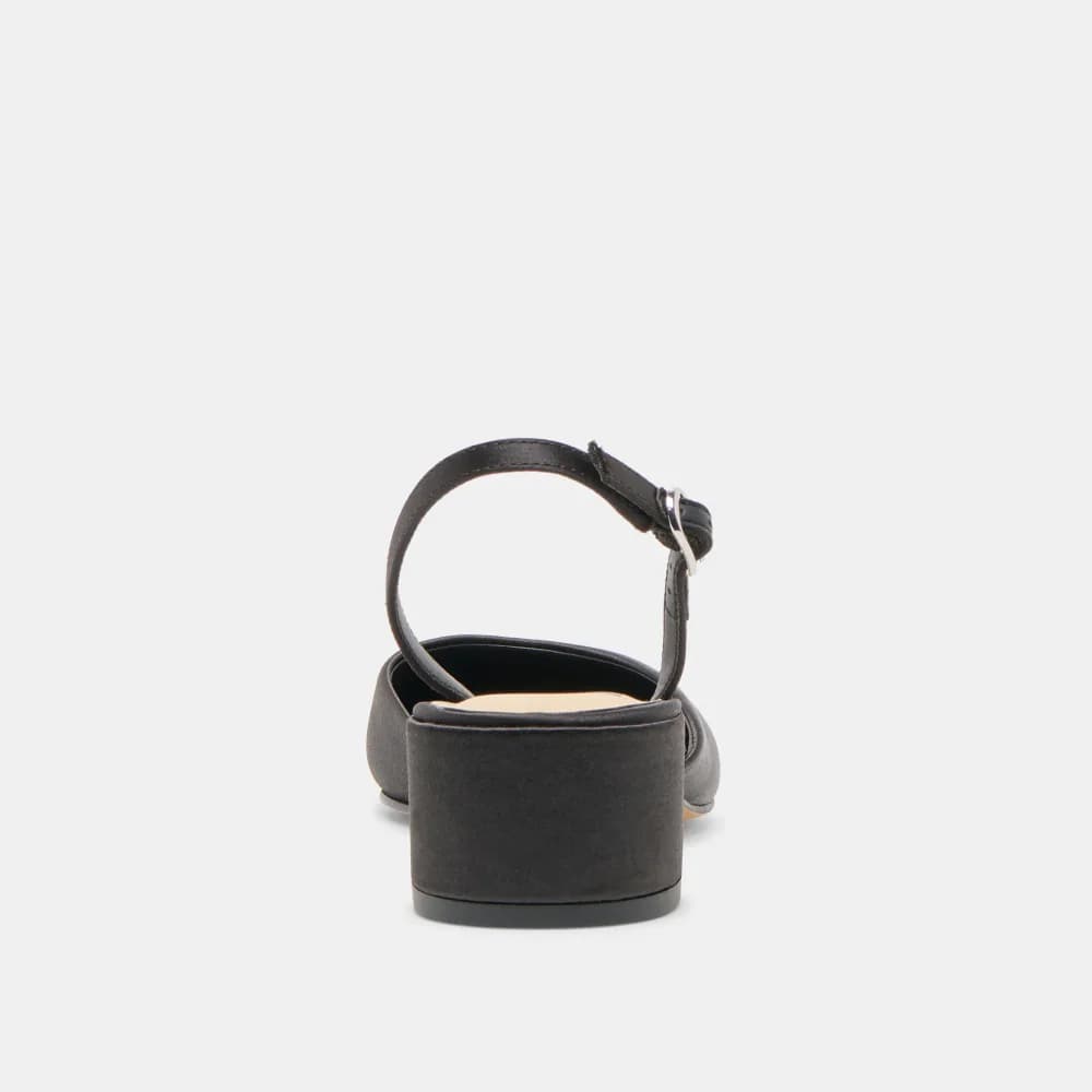 CAREL HEELS ONYX SATIN