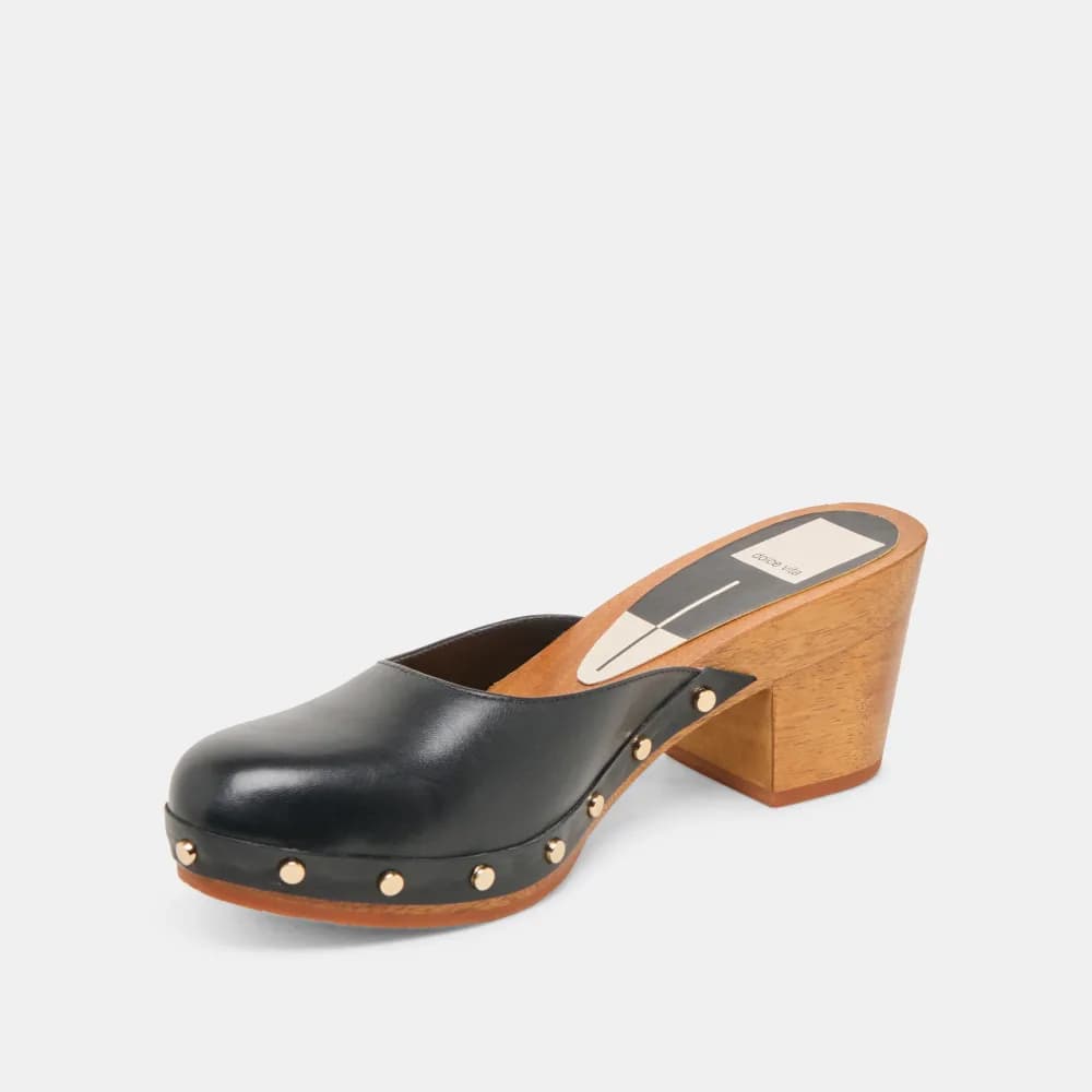 CAMYN HEELS BLACK LEATHER