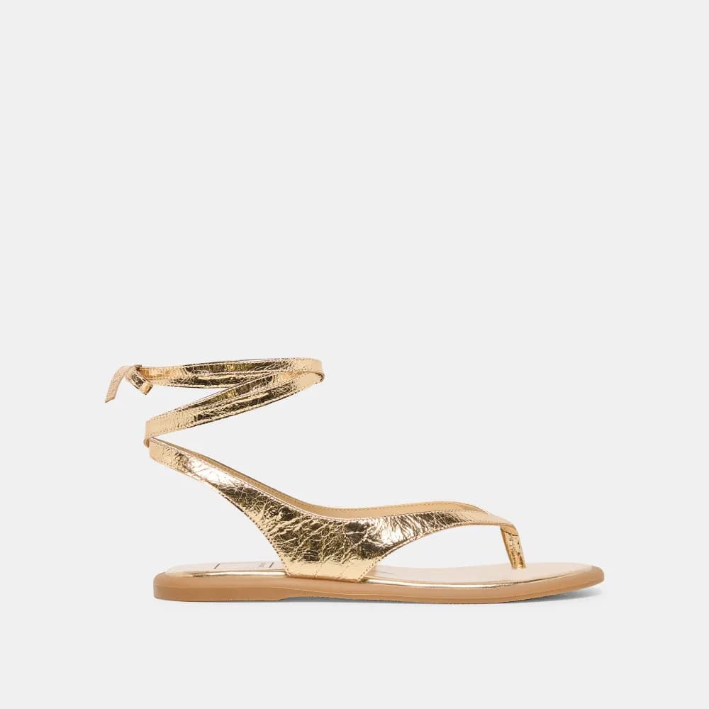 JAYDEN SANDALS GOLD DISTRESSED LEATHER