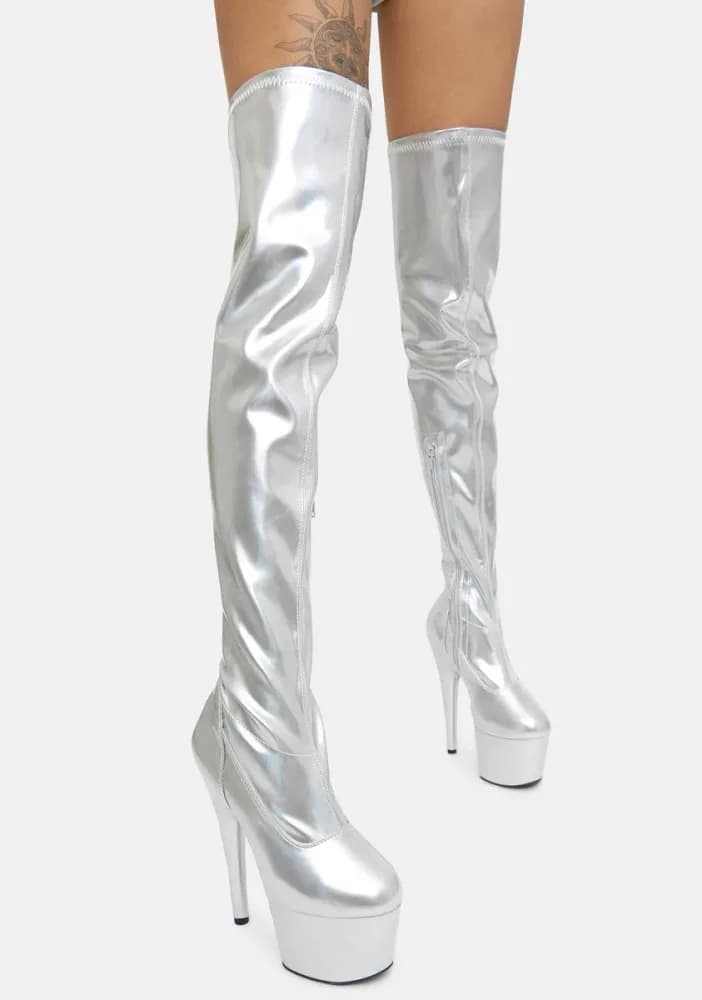 Silver Adore-3000HWR Thigh High Boots