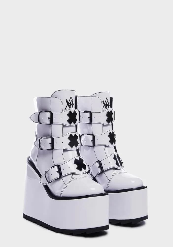 White Dune Lo X Platform Boots