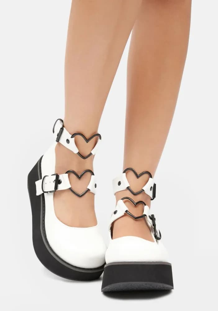 White Sprite Platform Mary Janes