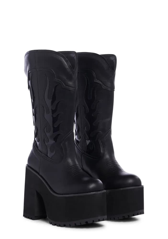 Bad B Flame Cowboy Boots