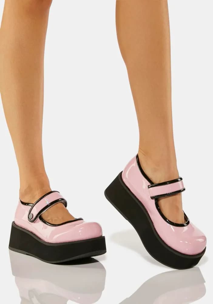 Pink Holographic Sprite-01 Mary Janes