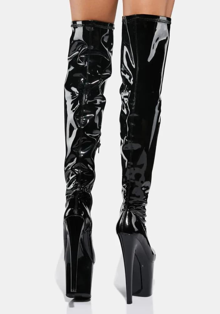 Black Patent Twerk Platform Boots