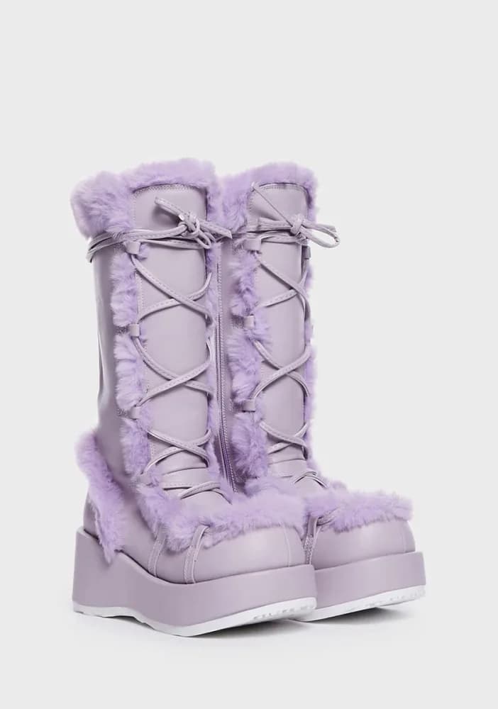 Pure Vigilance Low Platform Boots- Purple