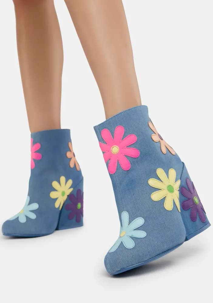 Jem Daisies Denim Boots