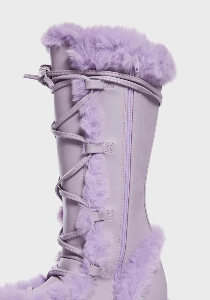 Pure Vigilance Low Platform Boots- Purple