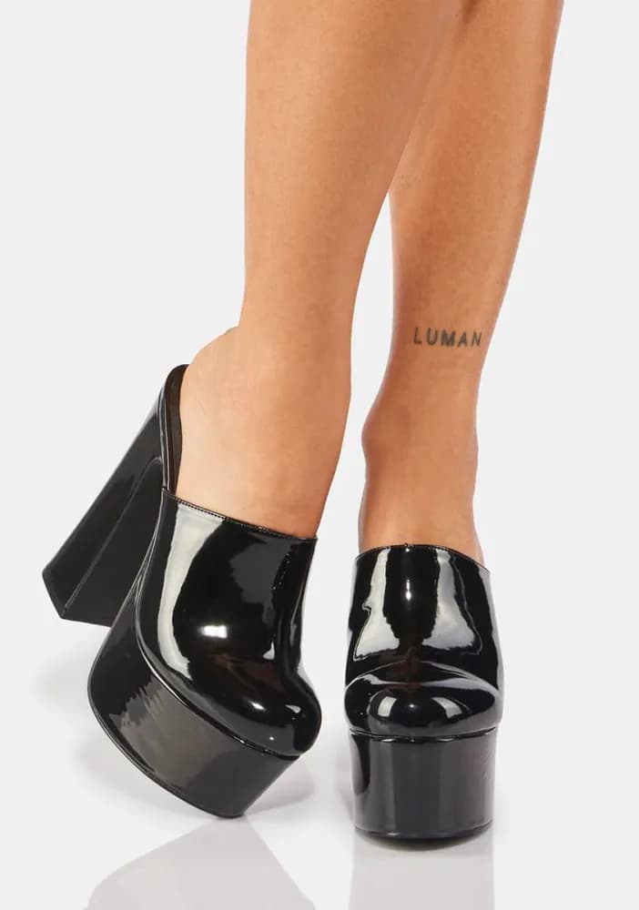 Black Stardust Platform Clogs