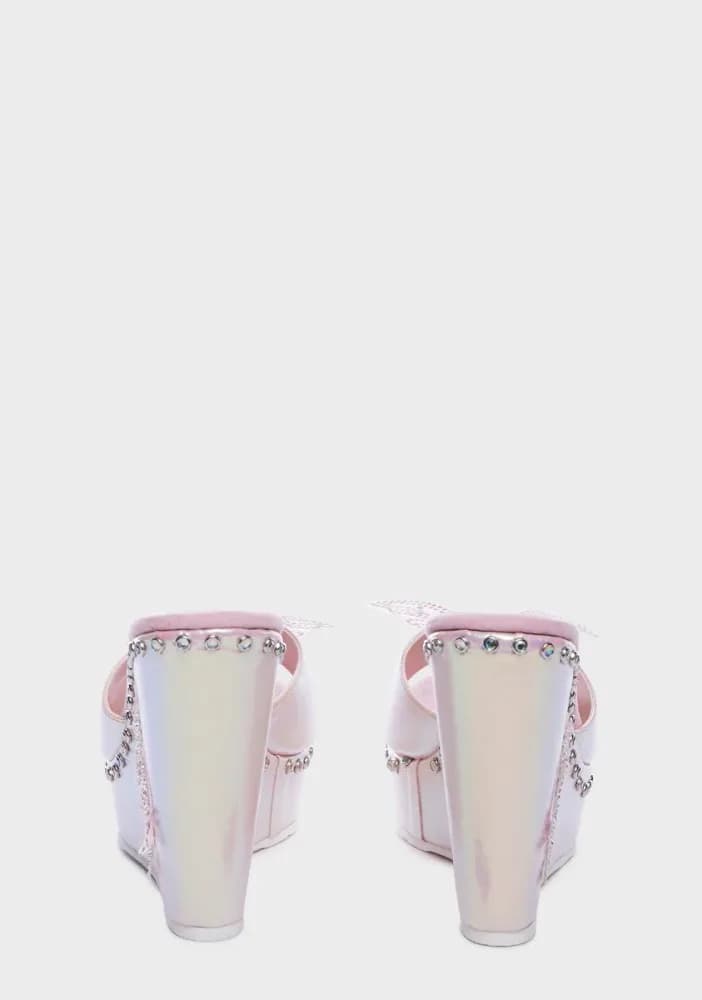 Pink Butterfly Fairy Wedges