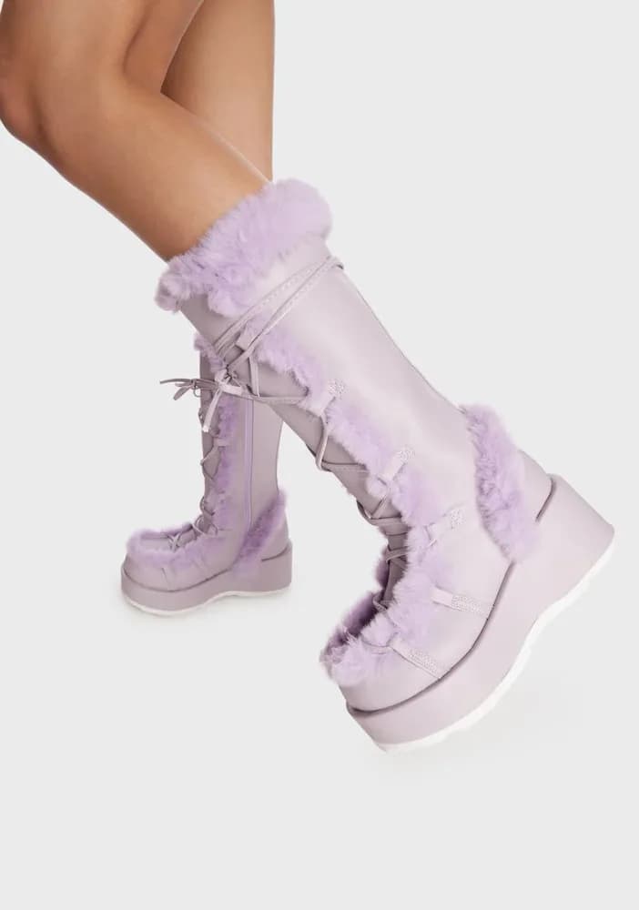Pure Vigilance Low Platform Boots- Purple