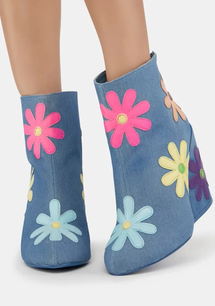 Jem Daisies Denim Boots