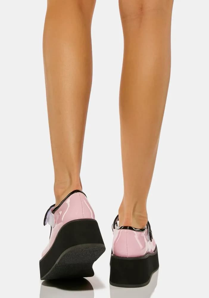 Pink Holographic Sprite-01 Mary Janes