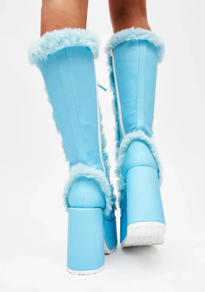 Pure Vigilance Platform Boots- Blue
