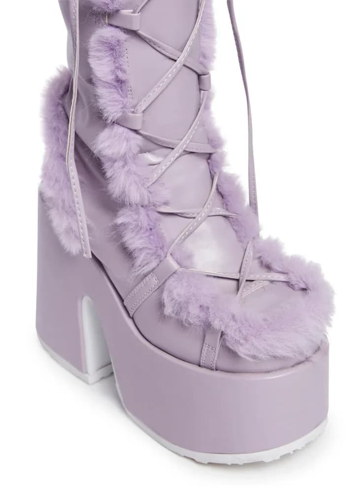 Pure Vigilance Platform Boots- Purple