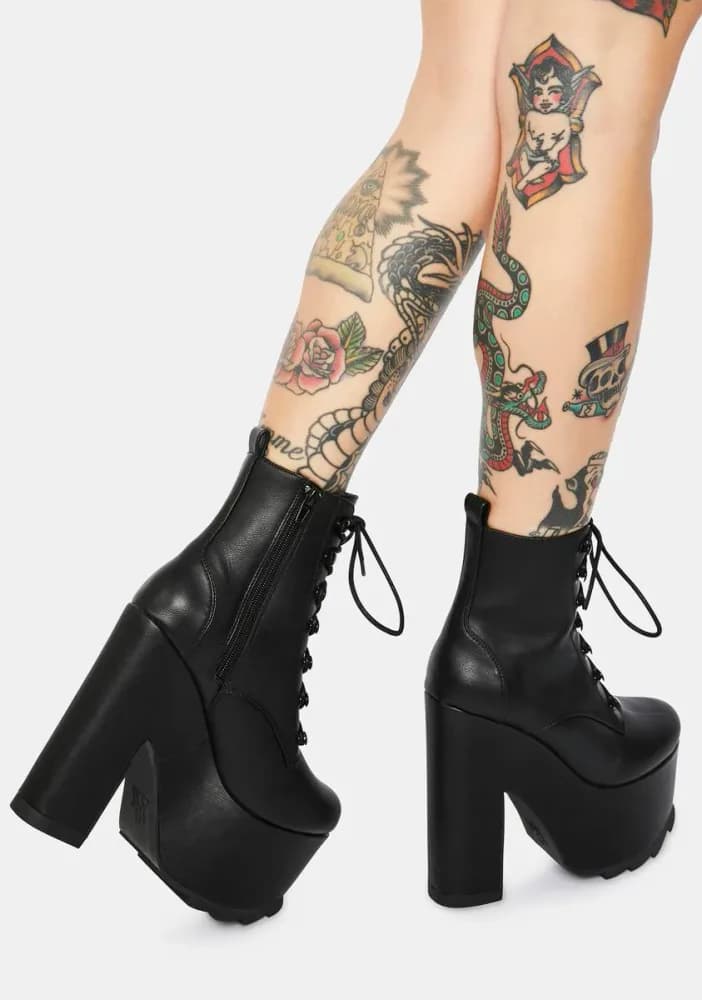 Black Night Terror Platform Boots