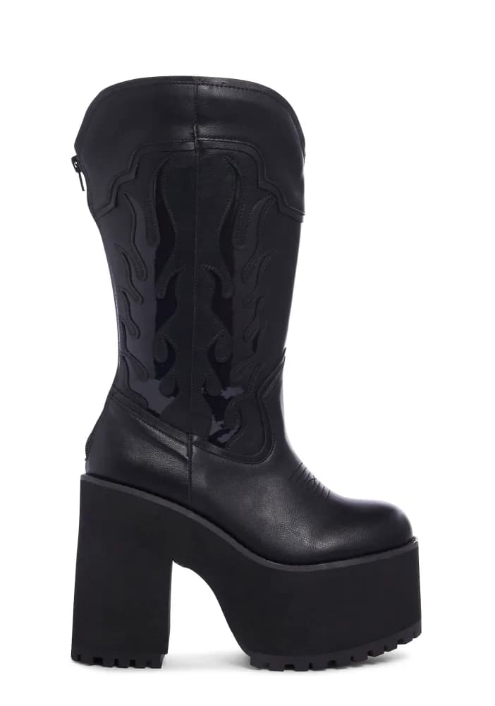 Bad B Flame Cowboy Boots