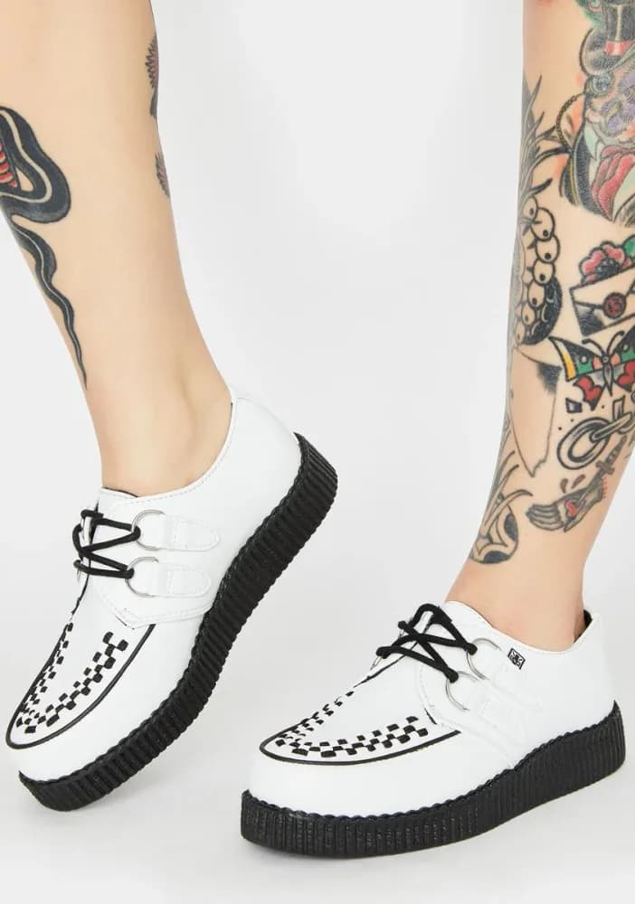 White Viva II Lace Up Creepers