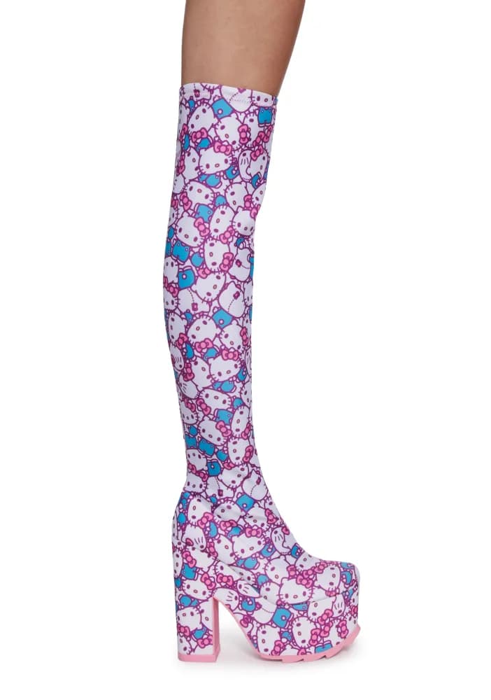 X Sanrio Labyrinth Hello Kitty Thigh High Boots